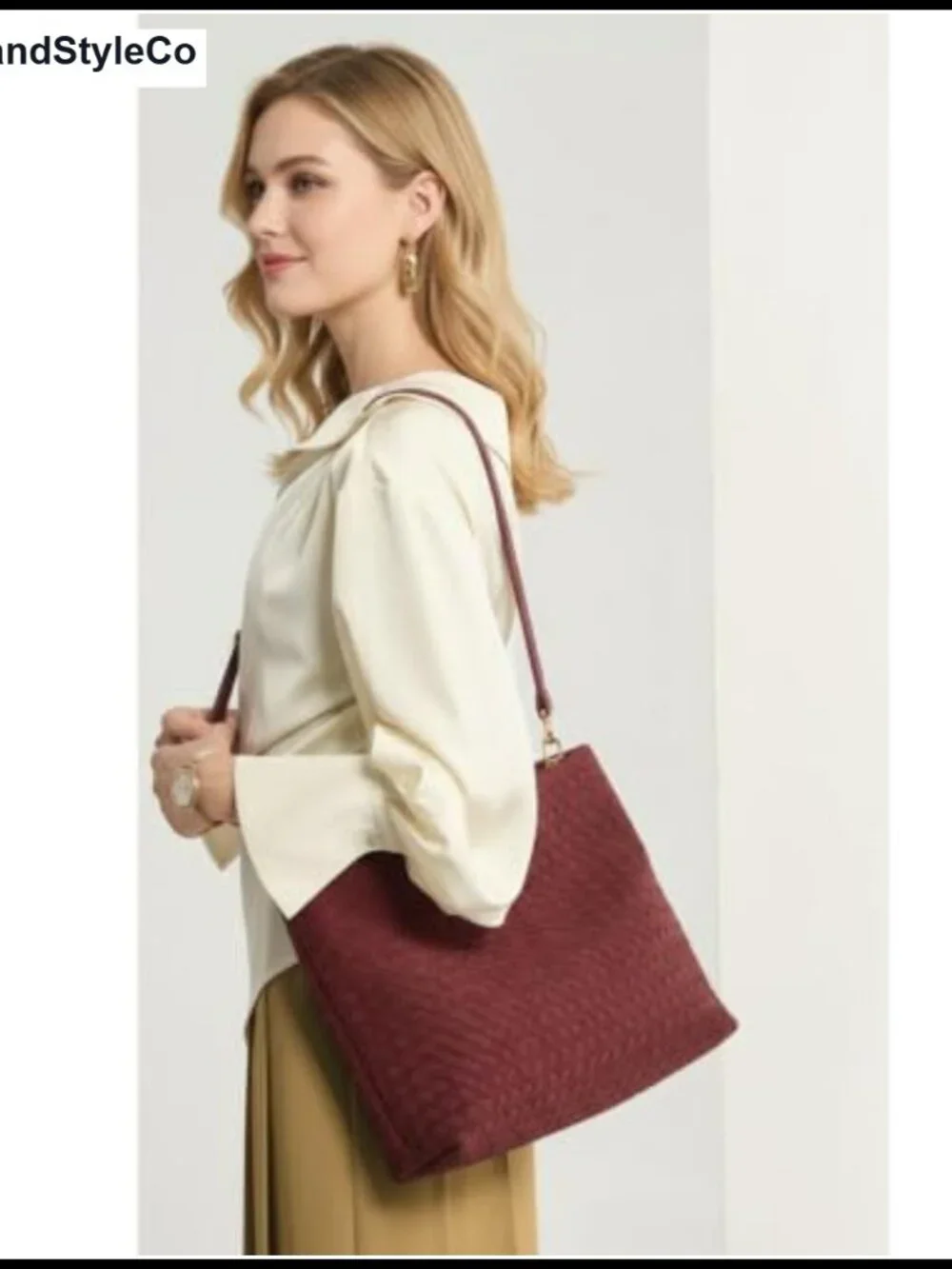 Faux Suede Woven Hobo Tote Bag for Women, Large Shoulder Purse